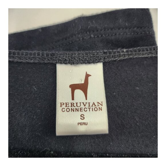 PERUVIAN CONNECTION Black London Faux Wrap Stretch Dress Long Sleeve - Picture 4 of 5